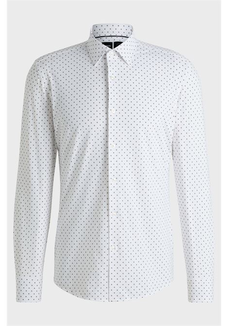Camicia slim fit in tessuto elasticizzato ad alte prestazioni con stampa geometrica BOSS | Camicie | 50539416806