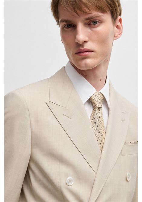 Abito slim fit in lana vergine e seta a motivi BOSS | Abiti | 50539677234