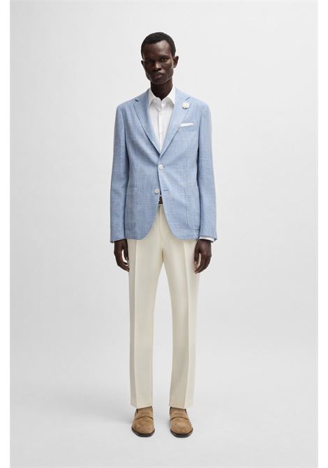 Blazer slim fit in tessuto con micromotivo BOSS | Giacche | 50540742454