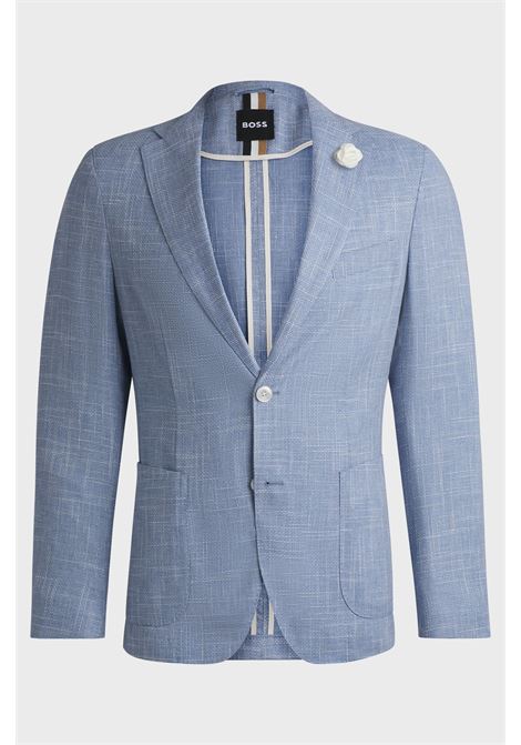 Blazer slim fit in tessuto con micromotivo BOSS | Giacche | 50540742454