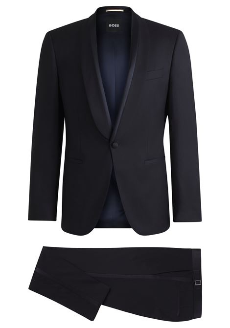 Smoking in misto lana con rifiniture in misto seta BOSS | Abiti | 50540766404