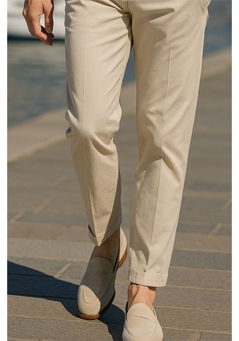 Pantalone Lino Beige Uomo con Chiusura Laterale  BRIGLIA 1949 BRIGLIA | Pantaloni | NAVIGLIO/32512700103