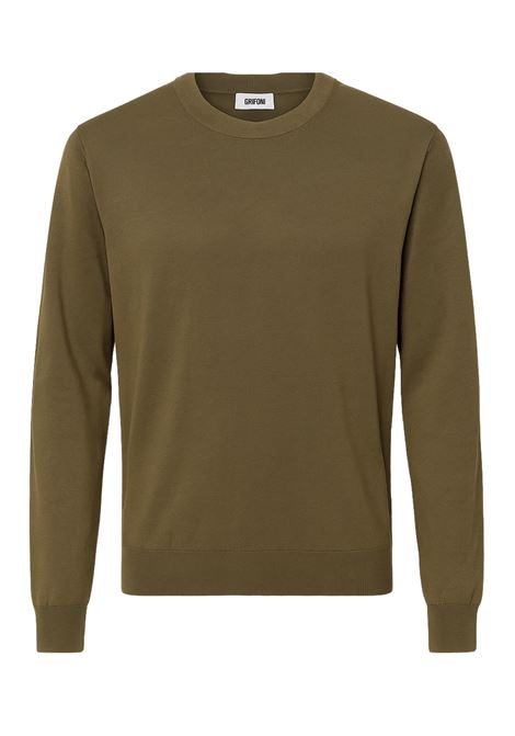 Maglia girocollo in cotone verde muschio  Grifoni GRIFONI | Maglieria | 110003SR/118068