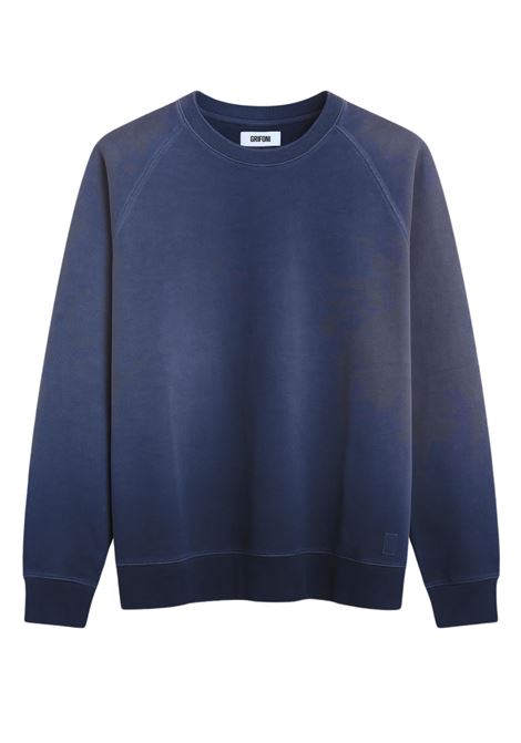 Felpa girocollo sfumata in cotone navy  Grifoni GRIFONI | Felpe | 180052/62582