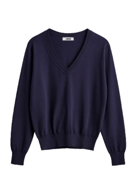 Maglia Blu Scollo a V in Cotone  Grifoni GRIFONI | Maglieria | 210000SR/118582