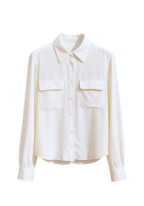 Camicia Donna Grifoni Sale in Crêpe con Tasche Frontali  Collezione PE GRIFONI | Camicie | 220197/7344