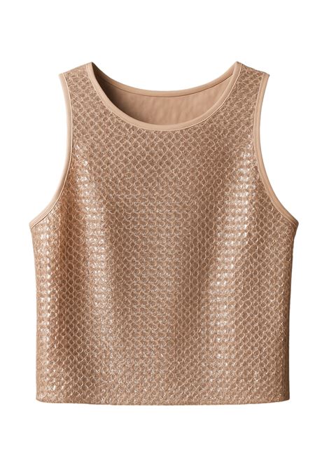 Top Donna GRIFONI in Rete Lurex Cipria  Smanicato Brillante Estivo GRIFONI | Top & T-shirt | 220207/35037