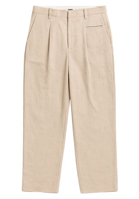 Pantaloni Donna in Lino Beige a Gamba Dritta  Grifoni GRIFONI | Pantaloni | 240065/14088