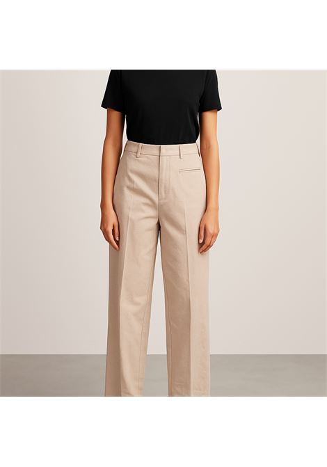 Pantaloni Donna in Lino Beige a Gamba Dritta  Grifoni GRIFONI | Pantaloni | 240065/14088