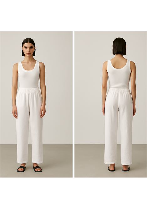 Pantalone in Lino Bianco GRIFONI  Eleganza Estiva Made in Italy GRIFONI | Pantaloni | 240072/8001