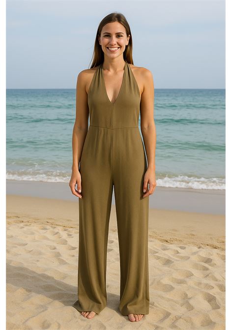 Tuta Halter Ampia in Crepe Color Deserto JUCCA | Tute & Jumpsuit | J4117209/31803