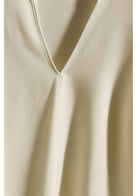 Top Smanicato in Raso Panna con Scollo a V - JUCCA JUCCA | Top & T-shirt | J4152016/L/03045
