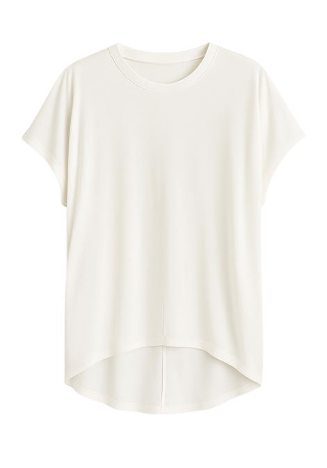 Top panna oversize JUCCA in jersey fluido  Comfort e stile Made in Italy JUCCA | Top & T-shirt | J4152082/L/03045