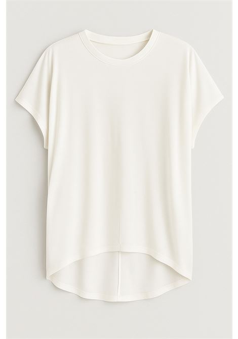 Top panna oversize JUCCA in jersey fluido  Comfort e stile Made in Italy JUCCA | Top & T-shirt | J4152082/L/03045