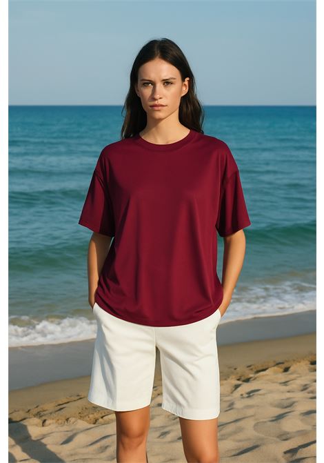 T-shirt Oversize in Tessuto Fluido Color Sangria - JUCCA JUCCA | Top & T-shirt | J4152082/L/03245