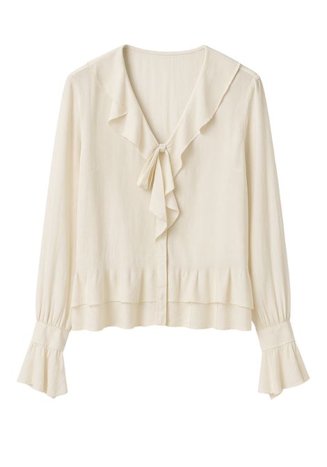 Blusa Volant Ghiaccio in Seta Leggera JUCCA JUCCA | Bluse | J4152181/15077