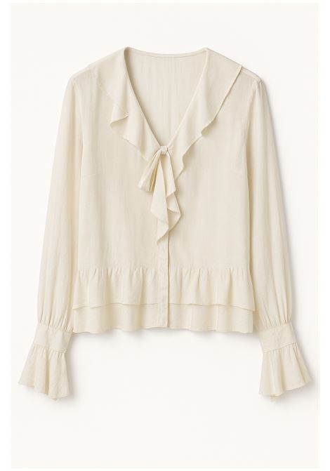 Blusa Volant Ghiaccio in Seta Leggera JUCCA JUCCA | Bluse | J4152181/15077