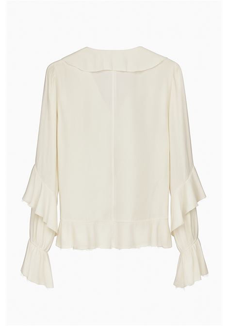 Blusa Volant Ghiaccio in Seta Leggera JUCCA JUCCA | Bluse | J4152181/15077