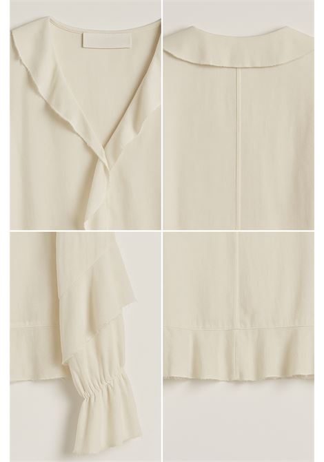 Blusa Volant Ghiaccio in Seta Leggera JUCCA JUCCA | Bluse | J4152181/15077