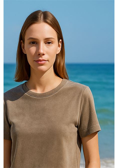 T-shirt Donna Effetto Velluto Color Sabbia - JUCCA JUCCA | T-shirt | J4152190/30088