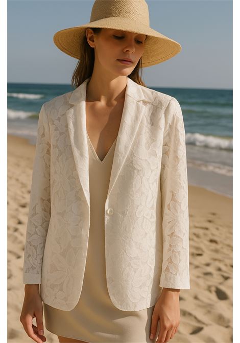 Giacca in Pizzo Bianco Monopetto  JUCCA JUCCA | Giacche | J4153003/12001