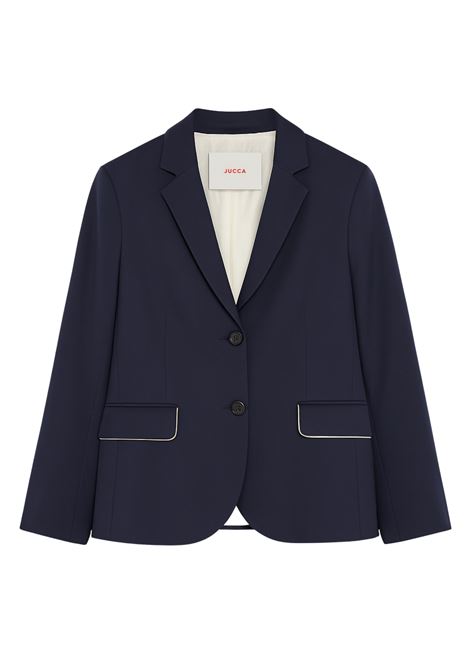 Blazer Donna Blu Navy con Profili a Contrasto - JUCCA JUCCA | Giacche | J4153058/02582