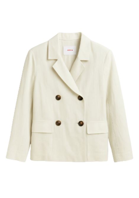 Blazer Doppiopetto in Lino Naturale Panna - JUCCA JUCCA | Giacche | J4153066/18045