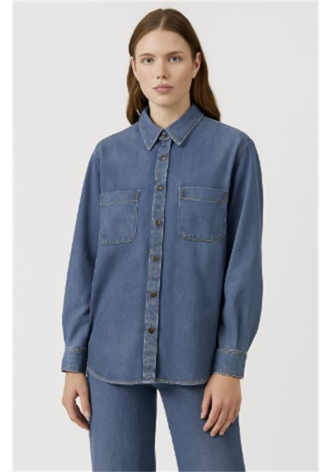 Camicia denim donna JUCCA in cotone lavaggio medio  Stile casual-chic Made in Italy JUCCA | Pantaloni | J4154056/29998