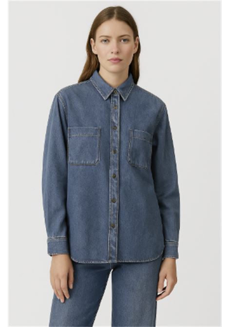 Camicia denim donna JUCCA in cotone lavaggio medio  Stile casual-chic Made in Italy JUCCA | Pantaloni | J4154056/29998