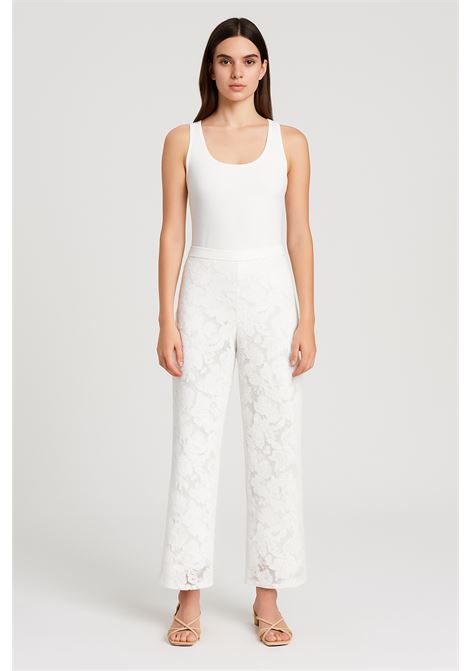 Pantaloni in pizzo bianco a gamba larga  elegante e femminile JUCCA | Giacche | J4154138/12001