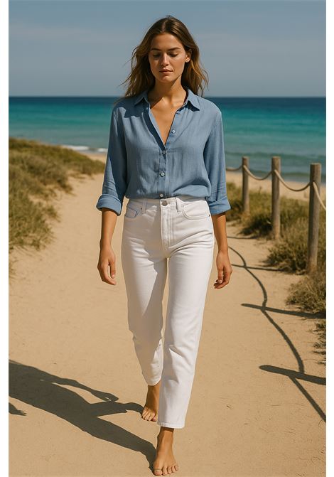 Jeans Donna Bianchi a Gamba Dritta in Denim di Cotone  JUCCA JUCCA | Jeans | J4154214/90001