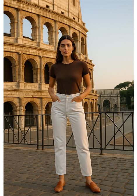 Jeans Donna Bianchi a Gamba Dritta in Denim di Cotone  JUCCA JUCCA | Jeans | J4154214/90001