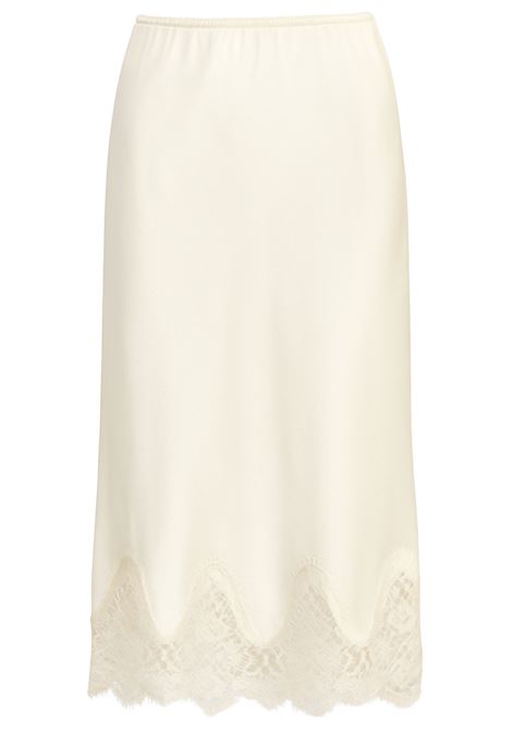 Gonna Sottoveste in Raso Panna con Pizzo - JUCCA JUCCA | Gonne | J4155103/07P045