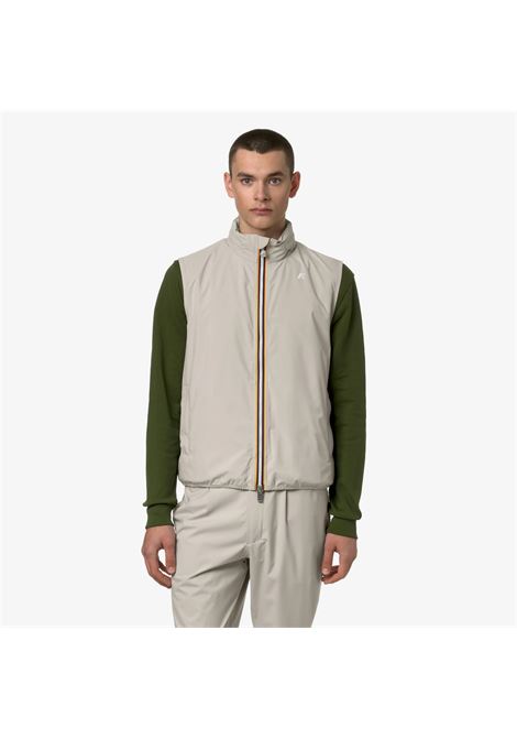 Beige and Gray Men's Stretch Waterproof Vest for Variable Weather K-WAY |  | K5127SW634