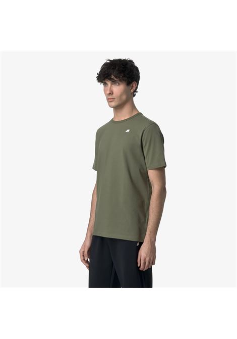 K-WAY - T-Shirt ADAME LIGHT STRETCH JERSEYLichen Green Men's Light Stretch T-Shirt for City Use K-WAY |  | K71349WV15