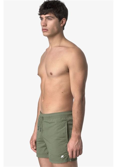HAZEL BEACH - Costume da Bagno Uomo Quick-Dry Verde Lichene con Tasche K-WAY | Costume | K8136LWV15