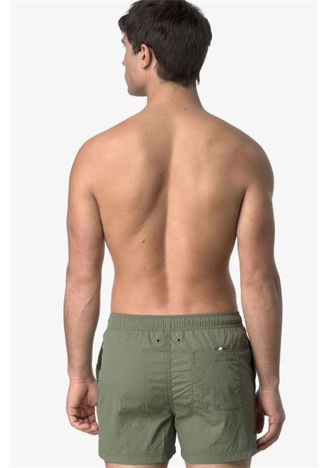 HAZEL BEACH - Costume da Bagno Uomo Quick-Dry Verde Lichene con Tasche K-WAY | Costume | K8136LWV15