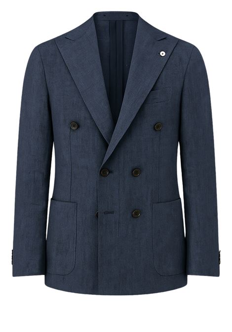Double-breasted jacket in 100 percent navy blue linen - L.B.M. 1911 L.B.M. |  | 54243/072686