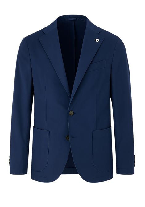 Giacca monopetto blu navy in cotone stretch L.B.M. | Giacche | 55019/072850