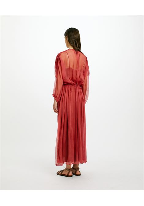 Vestito cile in chiffon crepon di seta - ruggine MOMONI | Vestiti | MODR002MO010420