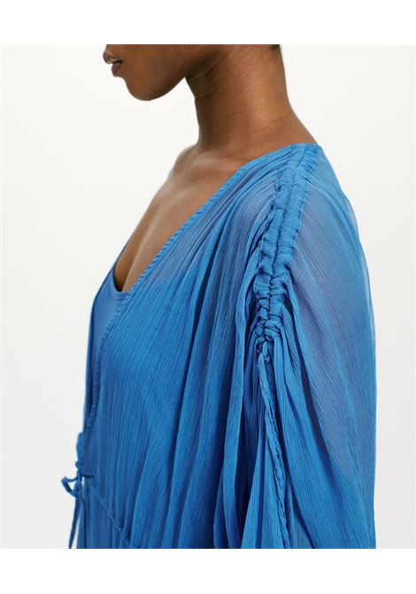 Vestito cile in chiffon crepon di seta - cobalto MOMONI | Vestiti | MODR002MO010881