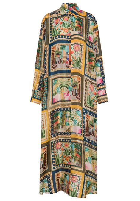 Vestito jau in habutai stampato - multicolor verde MOMONI | Vestiti | MODR013MO187008