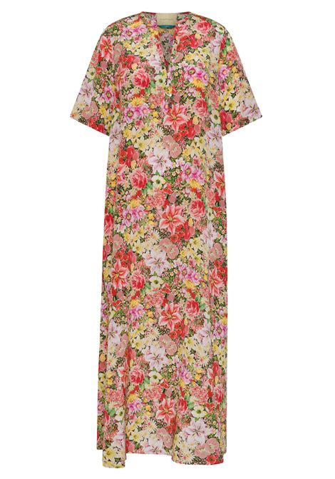 Vestito penelope in crepe de chine stampato - multicolor rosato MOMONI | Vestiti | MODR0224546