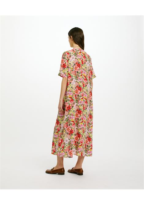 Vestito penelope in crepe de chine stampato - multicolor rosato MOMONI | Vestiti | MODR0224546