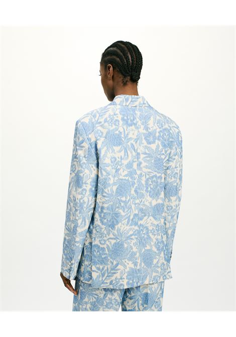 Giacca capoeira in jaquard tropical - burro/blu navy MOMONI | Giacche | MOJA003MO051184