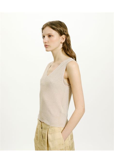 Maglia ixora in viscosa e lurex - bianco platino MOMONI | Maglieria | MOKN001MO160022