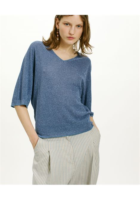 Maglia blas in viscosa e lurex - cielo MOMONI | Maglieria | MOKN002MO160821