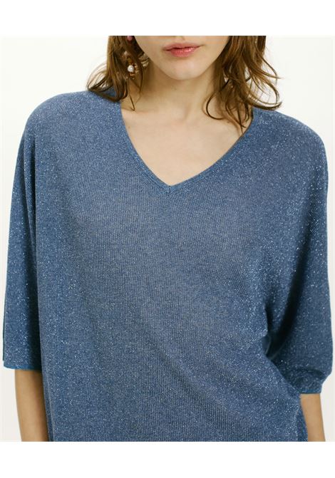 Maglia blas in viscosa e lurex - cielo MOMONI | Maglieria | MOKN002MO160821