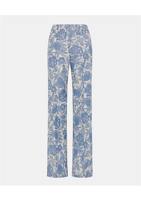 Pantaloni santiago in jaquard tropical - burro/blu navy MOMONI | Pantaloni | MOPA0021184