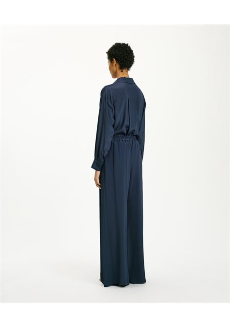 Aspen Pants in United Silk Acetate - Midnight Blue MOMONI |  | MOPA005LMM0870
